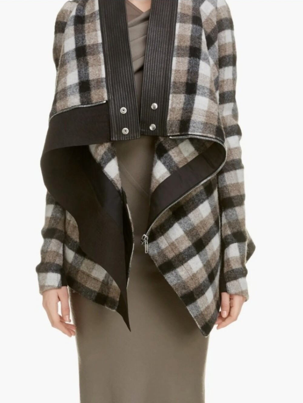 Rick Owens Exploder Check Drape Wool Jacket
